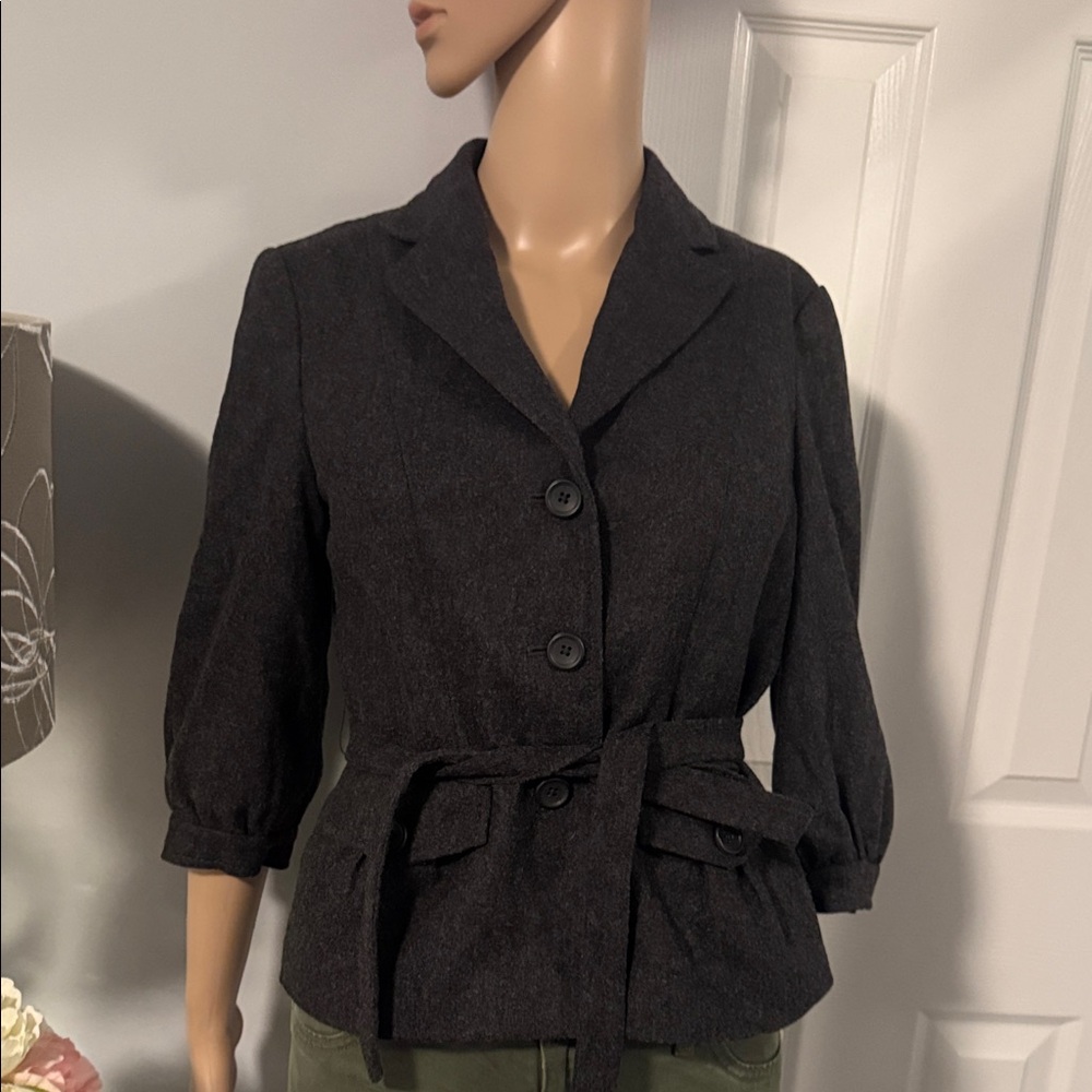 Banana Republic Charcoal Belted Blazer